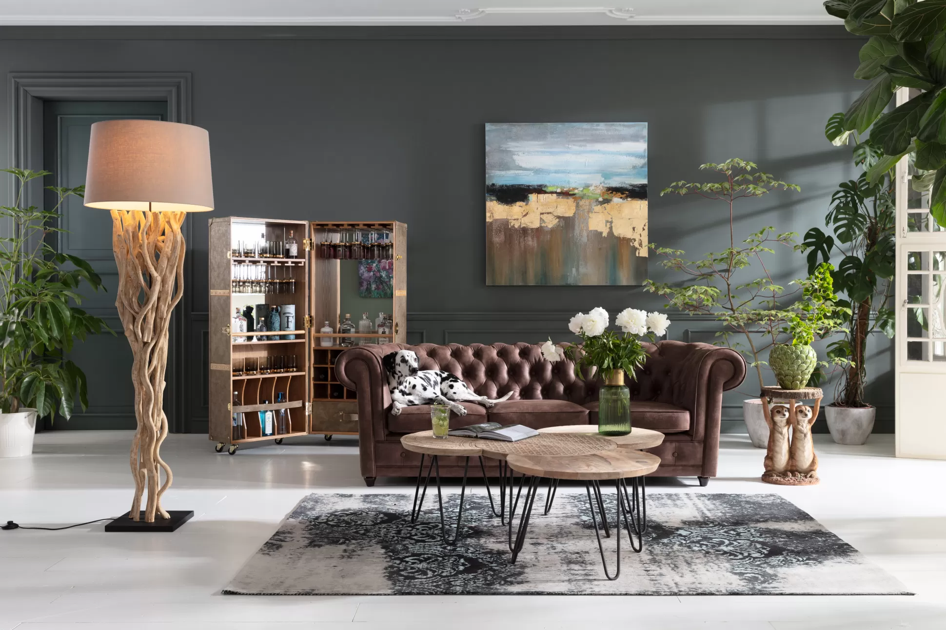 Outlet Bank Oxford 3-Zits Vintage Smart Bankstellen
